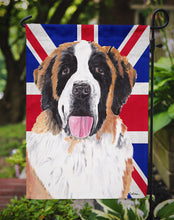 Load image into Gallery viewer, Saint Bernard with English Union Jack British Flag Garden Flag - Outdoor Decorative Yard Flag SC9839GF