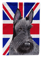 Load image into Gallery viewer, Scottish Terrier with English Union Jack British Flag Garden Flag - Outdoor Decorative Yard Flag SC9843GF