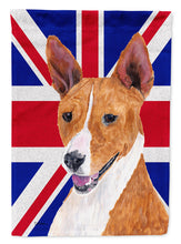 Load image into Gallery viewer, Basenji with English Union Jack British Flag Garden Flag - Outdoor Decorative Yard Flag SC9844GF