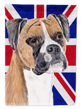 Load image into Gallery viewer, Boxer with English Union Jack British Flag Garden Flag - Outdoor Decorative Yard Flag SC9847GF