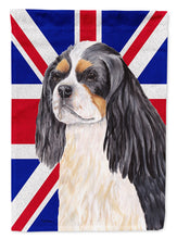 Load image into Gallery viewer, Cavalier Spaniel with English Union Jack British Flag Flag Canvas House Size SC9848CHF