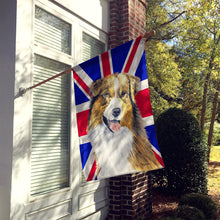 Load image into Gallery viewer, Australian Shepherd with English Union Jack British Flag Flag Canvas House Size SC9854CHF
