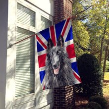 Load image into Gallery viewer, Belgian Sheepdog with English Union Jack British Flag Flag Canvas House Size SC9855CHF