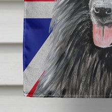 Load image into Gallery viewer, Belgian Sheepdog with English Union Jack British Flag Flag Canvas House Size SC9855CHF