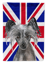 Load image into Gallery viewer, Chinese Crested with English Union Jack British Flag Flag Canvas House Size SC9857CHF