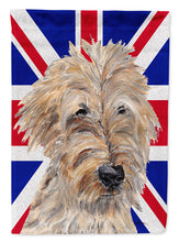 Load image into Gallery viewer, Golden Doodle with English Union Jack British Flag Garden Flag – Decorative Outdoor Yard Flag SC9859GF