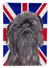 Load image into Gallery viewer, Brussels Griffon with Engish Union Jack British Flag Flag Canvas House Size SC9863CHF