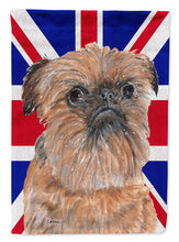 Load image into Gallery viewer, Brussels Griffon with Engish Union Jack British Flag Flag Canvas House Size SC9864CHF
