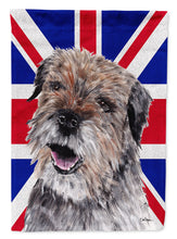 Load image into Gallery viewer, Border Terrier with Engish Union Jack British Flag Flag Canvas House Size SC9865CHF