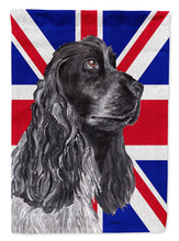 Load image into Gallery viewer, Black Cocker Spaniel with Engish Union Jack British Flag Garden Flag - Outdoor Decorative Yard Flag SC9868GF