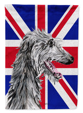 Load image into Gallery viewer, Scottish Deerhound with English Union Jack British Flag Flag Canvas House Size SC9871CHF
