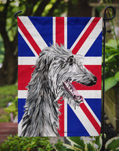 Load image into Gallery viewer, Scottish Deerhound with English Union Jack British Flag Garden Flag - Outdoor Decorative Yard Flag SC9871GF