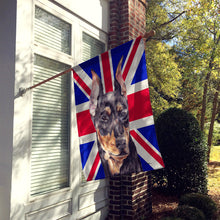 Load image into Gallery viewer, German Pinscher with English Union Jack British Flag Flag Canvas House Size SC9872CHF