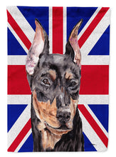 Load image into Gallery viewer, German Pinscher with English Union Jack British Flag Flag Canvas House Size SC9872CHF