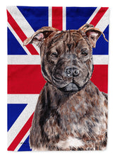 Load image into Gallery viewer, Staffordshire Bull Terrier Staffie with English Union Jack British Flag Flag Canvas House Size SC9882CHF