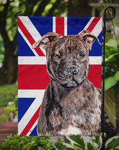 Load image into Gallery viewer, Staffordshire Bull Terrier Staffie with English Union Jack British Flag Garden Flag – Decorative Outdoor Yard Flag SC9882GF