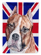 Load image into Gallery viewer, Staffordshire Bull Terrier Staffie with English Union Jack British Flag Flag Canvas House Size SC9883CHF
