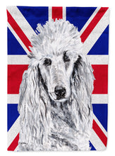 Load image into Gallery viewer, White Standard Poodle with English Union Jack British Flag Flag Canvas House Size SC9884CHF