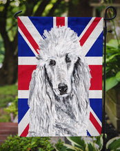 Load image into Gallery viewer, White Standard Poodle with English Union Jack British Flag Garden Flag - Outdoor Decorative Yard Flag SC9884GF