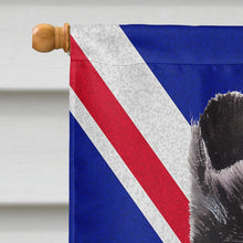 Load image into Gallery viewer, Black and White Collie with English Union Jack British Flag Flag Canvas House Size SC9885CHF