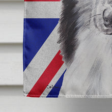 Load image into Gallery viewer, Black and White Collie with English Union Jack British Flag Flag Canvas House Size SC9885CHF