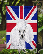 Load image into Gallery viewer, White Toy Poodle with English Union Jack British Flag Garden Flag - Outdoor Decorative Yard Flag SC9886GF