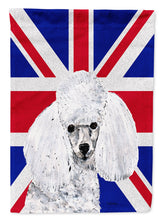 Load image into Gallery viewer, White Toy Poodle with English Union Jack British Flag Garden Flag - Outdoor Decorative Yard Flag SC9886GF