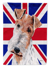 Load image into Gallery viewer, Wire Fox Terrier with English Union Jack British Flag Flag Canvas House Size SC9887CHF