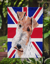 Load image into Gallery viewer, Wire Fox Terrier with English Union Jack British Flag Garden Flag - Outdoor Decorative Yard Flag SC9887GF