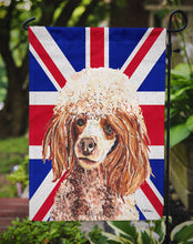 Load image into Gallery viewer, Red Miniature Poodle with English Union Jack British Flag Garden Flag – Decorative Outdoor Yard Flag SC9888GF