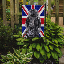 Load image into Gallery viewer, Black Standard Poodle with English Union Jack British Flag Garden Flag - Outdoor Decorative Yard Flag SC9889GF