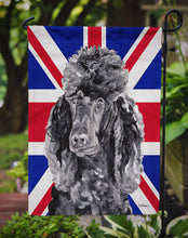 Load image into Gallery viewer, Black Standard Poodle with English Union Jack British Flag Garden Flag - Outdoor Decorative Yard Flag SC9889GF