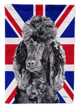 Load image into Gallery viewer, Black Standard Poodle with English Union Jack British Flag Garden Flag - Outdoor Decorative Yard Flag SC9889GF