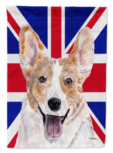 Load image into Gallery viewer, Cardigan Corgi with English Union Jack British Flag Flag Canvas House Size SC9891CHF