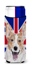 Load image into Gallery viewer, Cardigan Corgi with English Union Jack British Flag Slim Can Hugger – Fun &amp; Functional Drink Coolers SC9891MUK