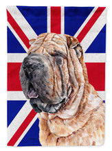 Load image into Gallery viewer, Shar Pei with English Union Jack British Flag Garden Flag - Outdoor Decorative Yard Flag