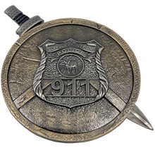 Load image into Gallery viewer, EL9-004 Suffolk County Police Department Shield with removable Sword Challenge Coin Set Long Island SCPD