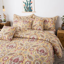 Load image into Gallery viewer, Tache Royal Medallion Floral Paisley Damask Yellow Pink Boho Chic Quilt Set (SD5357)