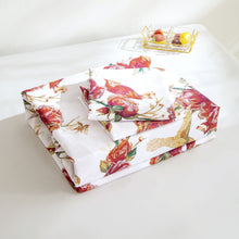 Load image into Gallery viewer, Tache Floral Hummingbirds Burgundy White Vintage Rose Garden Bed Sheet Set (SD-7676)