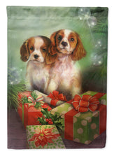 Load image into Gallery viewer, Cavalier Spaniels and Christmas Presents Flag Canvas House Size SDSQ0303CHF