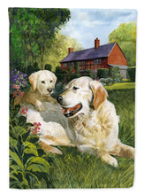 Load image into Gallery viewer, Yellow Labradors by Don Squires Flag Canvas House Size SDSQ0431CHF
