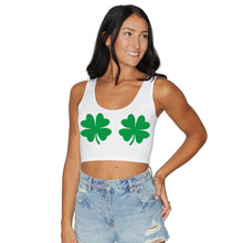 Load image into Gallery viewer, Shake Your Shamrocks White Crop Tank Top