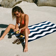 Load image into Gallery viewer, Slowtide Stripe Premium Woven Towel - Deep Pool