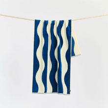 Load image into Gallery viewer, Slowtide Stripe Premium Woven Towel - Deep Pool