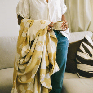 Botanical Waves Oversized Beach Blanket