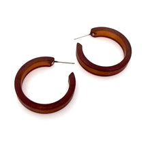 Load image into Gallery viewer, Mahogany Brown Frosted Small Classic Hoop Earrings