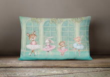 Load image into Gallery viewer, Animal Ballerinas Dancing Canvas Fabric Decorative Pillow