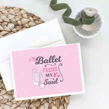 Load image into Gallery viewer, Ballet Feeds my Soul Greeting Cards -  Blank Note Cards – 8-Pack of Artist-Designed Cards with Envelopes