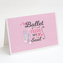 Load image into Gallery viewer, Ballet Feeds my Soul Greeting Cards -  Blank Note Cards – 8-Pack of Artist-Designed Cards with Envelopes