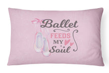 Load image into Gallery viewer, Ballet Feeds my Soul Canvas Fabric Decorative Pillow